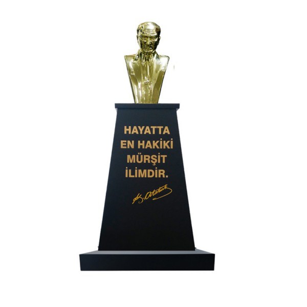 Atatürk Büstü (70cm Pirinç)+ Kaide (120cm)+ Alt Tabla Lise Modeli 1 Atatürk Büstü (70cm Pirinç)+ Kaide (120cm)+ Alt Tabla Lise Modeli