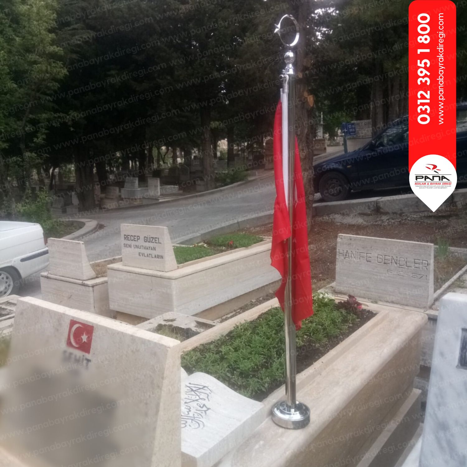 Şehit Bayrak Direği Ayyıldız Dahil (115 cm Boy) 1 Şehit Bayrak Direği Ayyıldız Dahil (115 cm Boy)